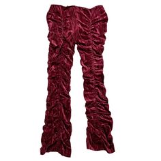 Urban Outfitters Uo Vivica Velvet Ruched Pant. High Waisted With A Fitted Straight Leg Silhouette. Each Leg Has An Elastic Ruching Strip Running Down The Center Of The Front And Back. Pull On Styling With A Rear Zipper Closure. Unlined. No Pockets. 94% Polyester, 6% Elastane. Machine Wash Cold Gentle. Lay Flat To Dry. New With Tag. Never Worn. Size: 12 Measurements (Flat Across): Waist 15” Stretches To About 17” Hips 19” Rise 11” Inseam 32” Thigh 11” Knee 7” Ankle Opening 7” Urban Outfitters Siz Stretch Burgundy Pants For Party, Stretch Burgundy Bottoms For Party, Red Ruched Bottoms For Party, Fitted Burgundy Bottoms For Party, Party Bottoms With Ruched Detail In Red, Red Ruched Party Bottoms, Party Ruched Red Bottoms, Party Red Ruched Bottoms, Fall Fitted Ruched Bottoms