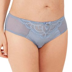 Amoena® Karolina Panty Shown in Light Blue/Light Sand – Front View Post Surgical Bra, Measure Bra Size, Men's Wigs, Mastectomy Bra, Camisole Bra, Nape Of Neck, New Bra, Stripe Fabric, Everyday Bra