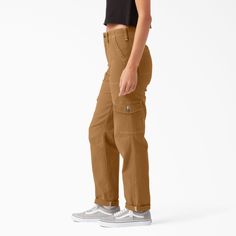 Women's Cuffed Utility Pants - Dickies US, Brown Duck Cuffed Cargo Pants, Cargo Pants Brown, Uniform Clothes, Much Style, Dickies Women, Pants Brown, Utility Pants, Cargo Pants Women, Work Shirts