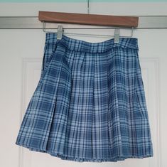 Never Been Worn Plaid Skater Skirt From Shein. Hook-And-Eye And Zipper Closure. Women's Small Blue Skort For School In Spring, Fitted Blue Tennis Skirt For School, Fitted Blue Mini Skirt For School Uniform, Blue Denim Skirt For School, Blue School Uniform Style Tennis Skirt For Spring, Blue School Uniform Tennis Skirt For Spring, Fitted Blue Skirt For School Uniform, Blue Fitted Mini Skirt For School Uniform, Blue School Uniform Skort For Summer