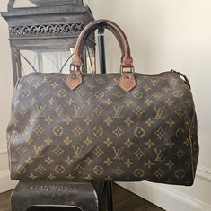 This Vintage Lv Speedy 35 Is In Great Condition. Corners And Handles Have Wear From Use But No Scratches, Exposed Piping Or Tears. This Bag Was Produced Before Date Codes Were Used. Old Model Lv64071 This Item Is Old Model So Zipper Was Made In Eclair And There Is No Pocket. There Is No Serial Number Because Of Old Model. There Is No "Made In". Inside Edge Is Self Repaired With Threads. One Part Of The Handle Has Some Loose Threads. Pictures Are Part Of The Description So Look Carefully. Sold As Is Lv Speedy, Speedy 35, Louis Vuitton Vintage, Vintage Louis Vuitton, Piping, Louis Vuitton Bag, Satchel, Handles, Bag Lady