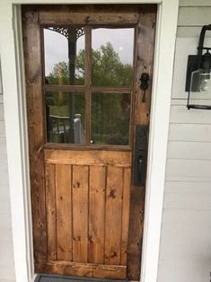 Half Lite Four Window Pane Farmhouse Entry Door Front Door - Etsy Farmhouse Entry Door, Black Cherry Tree, Diy Screen Door, Farmhouse Entry, Diy Screen, Porter Paint, Ppg Paint, Door Replacement, Knotty Alder