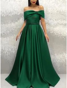 A-Line Evening Gown Elegant Dress Formal Sweep / Brush Train Christmas Red Green Dress Short Sleeve Off Shoulder Satin with Bow(s) Pleats 2024 Green Dress Short, Red Green Dress, Train Christmas, Gown Elegant, Maid Of Honour Dresses, Dresses Formal Elegant, Evening Gowns Elegant, Dress Short Sleeve, Dress Formal