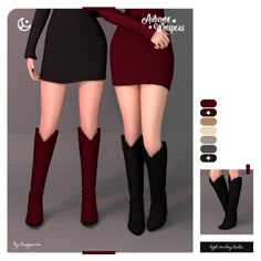 Hi! These high cowboy boots are part of the Autumn Whispers Collection, perfect for this season and inspired by everyday fashion.  - 7 swatches - Boots category - Available from teen to adult - HQ compatible - Base game compatible  Don't forget that all the comments and 💜 are appreciated, they brighten my day 😊  Be the light! ✨ Autumn Whispers, High Cowboy Boots, Sims Clothes, Los Sims, Be The Light, Sims Hair, Sims4 Cc, Sims 4 Cas, Sims 4 Cc Finds