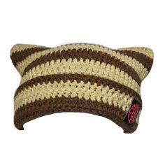 Brown Cat Hat Crochet, Cheap Casual Hats With Cat Design, Casual Warm Beanie With Cat Ears, Casual Knitted Beanie With Cat Ears, Casual Knitted Cat Ears Hats, Casual Warm Hat With Cat Ears, Casual Warm Cat Ears Hat, Casual Beanie With Cat Ears, Casual Warm Crochet Hat With Cat Ears