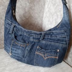 Denim slouchy hobo bag with long shoulder strap Jean tote bag | Etsy Jean Tote Bag, Strap Jeans, Slouchy Hobo Bag, Jean Purse, Slouchy Bag, Denim Purse, Hobo Bags, Denim Patchwork, Denim Bag