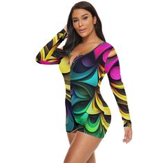 Make a splash in style with Mila Beachwear's Exotic Mosaic Long Sleeve Boyleg Swimsuit. Embrace the allure of exotic destinations with this stunning one-piece featuring a vibrant mosaic-inspired print. The long sleeves provide sun protection while the boyleg cut offers comfort and coverage. Crafted with high-quality, quick-drying fabric, this swimsuit is perfect for both active beach days and leisurely lounging by the pool. Stand out with confidence and elegance in Mila Beachwear's Exotic Mosaic Multicolor One-piece Bodysuit For Vacation, Spring Multicolor Bodysuit For Poolside, Multicolor Printed Stretch Jumpsuits And Rompers, Multicolor Stretch Printed Jumpsuits And Rompers, Stretch Multicolor Printed Jumpsuits And Rompers, Multicolor Spring Vacation Bodysuit, Multicolor Printed One Piece Beachwear, Printed Multicolor One Pieces For Beach Season, Multicolor Floral Print Bodysuit For Poolside