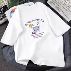 Name: Cool Summer,Cute, cartoon T - shirt, loose fun T - shirt, couple T - shirtMaterial:blendedColor:white,lavender,pink,greenFeatures:fun,cute,looseSize(cm):M,L,XL ,2XL 1inch=2.54cmM:length:67,shoulder:55,bust:110,sleeve:22,Recommended weight:42kg-50kgL:length:68,shoulder:57,bust:114,sleeve:23,Recommended weight:60kg-52kg&ltbr/>&ltp&gtXL:length:69,shoulder:59,bust:118,sleeve:24,Recommended weight:52kg-65kg</p>&ltbr/>&ltp&gt2XL:length:70,shoulder:61,bust:122, Casual Crew Neck T-shirt With Cartoon Print, Kawaii Cartoon Print Relaxed Fit T-shirt, Kawaii Style Cartoon Print Relaxed Fit T-shirt, Pink Funny Text T-shirt For Summer, Kawaii T-shirt For Spring Streetwear, White Cartoon Print T-shirt For Spring, Trendy Relaxed Fit T-shirt With Cartoon Print, Casual Crew Neck T-shirt With Character Print, Kawaii T-shirt For Summer Streetwear