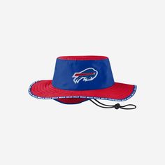 Buffalo Bills Colorblock Boonie Hat FOCO - FOCO.com Curved Brim Hats With Team Logo For Fan Gear, Fan Gear Hats With Team Logo And Curved Brim, Throwback Fan Gear Hat With Curved Brim, Throwback Curved Brim Hats For Fan Gear, Game Day Throwback Hat With Curved Brim, Throwback Game Day Hat With Curved Brim, Throwback Curved Brim Hat For Game Day, Curved Brim Hats With Team Logo For Game Day, Team-colored Curved Brim Hat For Fans