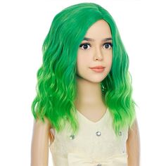 Category:Synthetic Wig; Gender:Girls'; Wig Type:Natural Wigs,Cosplay Wig; Occasion:Daily Wear,Party / Evening,Vacation,Birthday,Cosplay Costumes; Age Group:Kids; Color Shade:Black,Gray,Brown,Green,Pink,Blonde,Blue; Hair Material:Synthetic Hair; Cap Construction:Machine Made; Texture:Curly; Length:Medium Length; Features:Soft,Easy to Carry,Natural,Fashion,Comfortable; Heat Resistant:Yes; Listing Date:08/14/2023; Cap Circumference:; Front to Back:; Nape of Neck:; Side to Side Across Forehead:; Sid Ash Blonde Wig, Short Wavy Wig, Ombre Green, Green Wig, Wig Party, Wig Short, Natural Wigs, Wavy Wig, Nape Of Neck