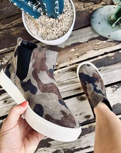 The Tesoro by Very G {Camo} – The Dirt Road Fashionista Dirt Road, Camo Print, Soft Suede, High Top, Top Sneakers, Slip On Sneaker, High Tops, High Top Sneakers, Camo