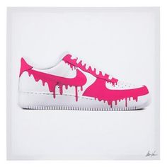 Dimensions: 16" H x 16" W x 1.25" D Material: Canvas & MDF Shape: Square Color: White, Pink & Black Orientation: Vertical Includes: 1 Sawtooth Hanger Quantity: 1 Sprinkle in sporty accent pieces into your home when you decorate with this Melted Pink Nike Canvas Wall Decor! This piece features a side profile of one white sneaker with melted pink embellishments. On the left side of the shoe is the iconic Nike swish logo. Upgrade your bedroom with this intriguing piece! Pink Embellishments, Nike Drip, Cc Shoes, Wall Decor Hobby Lobby, Preppy Shoes, Nike Fashion Shoes, Jordan Shoes Retro, Nike Swoosh Logo, Shoes Retro