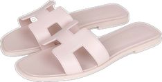 Luxury Calf Leather Sandals For Spring, Chic Blush Leather Sandals, Pink Formal Flat Heel Sandals, Pink Formal Sandals With Flat Heel, Formal Pink Sandals With Flat Heel, Pink Flat Sandals For Evening, Classic Pink Sandals For Spring, Luxury Sandals For Spring Galas, Pink Luxury Sandals For Formal Occasions