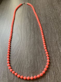 Handmade Natural Coral Pink Orange Necklace, Salmon jewelry, beaded Gemstone strand. One of a kind. This charming necklace is sure to bring happiness into your life! You'll get the same as on the photos necklace. The necklace is 29.5 inches long, plus extender 2 inches, therefore total length is 31.5 inches long. Each Coral bead is 5.5 mm. This clasp is silver plated. The necklace will arrive in a complimentary jewelry box, ready for gift giving. To see more jewelry created by VeraidaGifts, http Long Single Strand Crystal Necklace For Jewelry Making, Elegant Round Beads Hand-strung Crystal Necklace, Elegant Hand-strung Crystal Necklaces With Round Beads, Coral Faceted Beads Jewelry For Gifts, Coral Faceted Beads Jewelry As Gift, Coral Single Strand Necklace With Round Beads, Coral Necklace With Single Strand Round Beads, Spiritual Single Strand Crystal Necklaces With Round Beads, Spiritual Single Strand Crystal Necklace With Round Beads