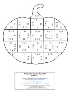 the pumpkin puzzle is shown in black and white, with numbers missing to make it look like