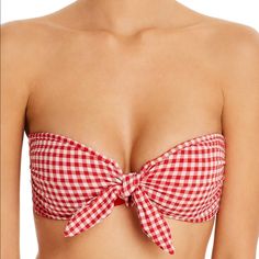 Onia Madeline Top - Red Gingham - Size Small Onia Lily Bottom - Red Gingham - Size Small Both Pieces Are Brand New With Tags. Purchased Individually For $95 Each. Gingham Swimsuit, Retro Swim, Clothes Wishlist, Red Gingham, Bra Tops, Womens Swim, Gingham, Floral Tops, Red White