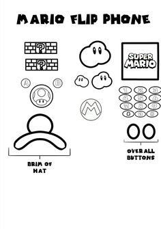 an image of mario's phone with buttons and other items on the back ground