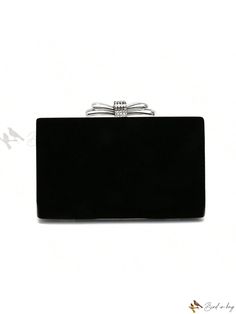 Bird in Bag - Exquisite Silver Clutch Bag with Jewelry Set - Ideal for Weddings, Parties, and Special Occasions - A Stylish and Thoughtful Gift Choice for Women Black Rectangular Case Shoulder Bag Gift, Black Rectangular Shoulder Bag For Gift, Black Rectangular Shoulder Bag Gift, Black Pouch Clutch For Wedding, Black Clutch Bag Perfect For Gift, Black Pouch Clutch As Gift, Elegant Black Evening Bag, Elegant Black Clutch As A Gift, Black Pouch Evening Bag For Wedding