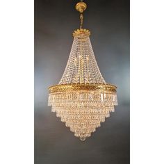 a large crystal chandelier hanging from the ceiling