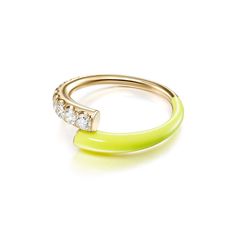 Metal: 18K Yellow Gold, Size: 3.5 Ladybug Jewelry, Neon Accessories, Modern Jewellery, Alpha Female, Custom Ring, 18k Gold Ring, Enamel Ring, Hand Chain, Ring Sizes