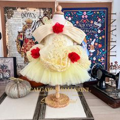 Infant Belle costume Baby Belle Costume, Bell Costume Beauty And The Beast Toddler, Princess Tutu Dress With Floral Applique, Disney Princess Belle Dress, Disney Princess Dresses For Kids Belle, Belle Baby Dress, Princess Dresses Kids, Princess Belle Dress, Belle Dresses