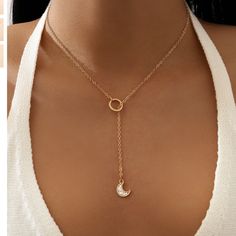 Gorgeous Simple Simulated Diamonds Moon Necklace Diamond Moon Necklace, Simple Diamonds, Moon Necklace, Womens Jewelry Necklace, Jewelry Necklaces, Cute Outfits, Diamonds, Womens Sizes, Women Jewelry