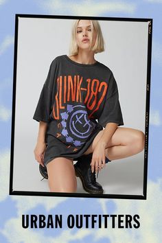 Favorite oversized graphic tee only at Urban Outfitters. Our top-rated Blink 182 oversized graphic tee has all the small things that make it feel like the best vintage find. Cut in a loose, drapey fit for an oversized graphic tee silhouette you can wear as is or as a mini t-shirt dress. In a special overdyed finish for that perfect vintage-y broken-in look and feel. Find it only at Urban Outfitters. Features Blink 182 t-shirt dress Oversized graphic tee Overdye fabric for a vintage look and feel Crew neckline with drop shoulders and short sleeves Blink 182 graphics across the front and back Slouchy oversized fit Tunic length UO exclusive Content + Care 100% Cotton Machine wash cold with like colors This item has been overdyed and may transfer dye. We recommend that you wash this item separ