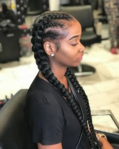 Two Braids Style, 2 Braids Hairstyles, Beyonce Hair, Feed In Braids Hairstyles, Natural Braids, French Braid Hairstyles, Braided Cornrow Hairstyles