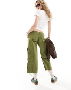 Reclaimed Vintage y2k cropped capri pants | ASOS Y2k Green Pants For Fall, Y2k Style Green Pants For Fall, Green Y2k Pants For Fall, Y2k Fall Pants With Side Pockets, Y2k Pants With Side Pockets For Fall, Y2k Style Fall Pants With Side Pockets, Y2k Green Cargo Pants For Streetwear, Y2k Style Green Cargo Pants For Streetwear, Green Y2k Cargo Pants For Streetwear