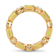 DESCRIPTION *Band Width : 4.08 mm *Emerald Cut Natural Color Stone Eternity Band *Channel Set , Thick Gold Band *Metal Options: 14k White Gold/ 14k Yellow Gold/ 14k Rose Gold *Accent Stone 1: Peridot *Size of stone: 5x3mm/Emerald Cut *Carat Weight: 2.45ct *Color: Vibrant Yellowish Green *Clarity: Type II - Very Slightly Included/VSI *Cut: Precision Cut *Accent Stone 2: Aquamarine *Size of stone: 3.2mm *Carat Weight: 0.84ct *Color: Soothing Light Blue *Clarity: Type I - Eye Clean *Cut: Precision Green Baguette Cut Stackable Rings, Green Multi-stone Baguette-cut Jewelry, Green Multi-stone Baguette Cut Jewelry, Green Baguette Cut Multi-stone Jewelry, Green Stackable Round Eternity Band, Green Stackable Eternity Band, Green Emerald-cut Channel Set Jewelry, Thick Gold Band, Yellowish Green