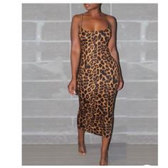 Shop This Look! Vestidos Animal Print, Leopard Print Bodycon Dress, Print Chiffon Dress, Backless Bodycon Dresses, Women Bodycon Dress, Printed Bodycon Dress, Leopard Dress, Dress Bodycon, Midi Dress Summer