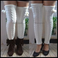 Long Cable Knit Thigh High Leg Warmers. You Will Receive New Never Worn Pair Of Cute Cozy Girly Leg Warmers/ Footless Socks. Cable Knit Thigh High Fun Time Cosplay. 70% Acrylic 30% Cotton. 23.5” Long. Thigh High Leg Warmers, Cable Knit Leg Warmers, Knit Leg Warmers, Over The Knee Socks, Knee Socks, Long Boots, Fun Time, High Leg, Cozy Bedroom