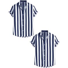 The set includes 2 short sleeves striped shirts. The summer-beach shirt features the color block and the stripe design, fashion and stylish. Made of the soft and breathable fabric, this shirt gives you a comfortable wearing experience in summer. Pair the stripe beach shirt with casual pants or board shorts for a summer casual look. Available in multiple colors, a wardrobe necessity for summer. Good choice for vacation. Summer Vacation Shirt With Vertical Stripes, Vertical Stripes Beach Shirt For Summer, Summer Beach Shirt With Vertical Stripes, Summer Collared Shirt With Vertical Stripes, Horizontal Stripe Button-up Shirt For Summer, Blue Shirt With Horizontal Stripes For Summer, Summer Shirt With Contrast Stripes In Relaxed Fit, Casual Shirt With Vertical Stripes For Vacation, Summer Button-up Shirt With Horizontal Stripes