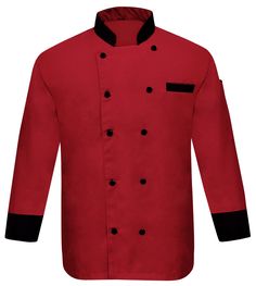 The Aljanna Creation CF-97 is a professional-grade chef jacket specifically designed for men. This jacket features a sleek black color and is constructed using lightweight materials, making it comfortable for prolonged wear in a fast-paced culinary environment. Crafted with the highest standards of quality and functionality, this chef coat offers a range of features to meet the demands of a professional chef. The jacket is tailored to provide a contemporary fit, ensuring a polished appearance while allowing freedom of movement during kitchen tasks. The Aljanna Creation CF-97 chef jacket is equipped with a double-breasted front, which not only adds to its aesthetic appeal but also offers practicality by allowing the wearer to reverse the jacket in case of spills or stains. The jacket is sec Professional Long Sleeve Black Outerwear, Professional Black Long-sleeve Outerwear, Professional Black Long Sleeve Outerwear, Black Long Sleeve Uniform Outerwear, Chef Jackets, Chef Coat, Mens Sleeve, Black Button, Hoodie Jacket