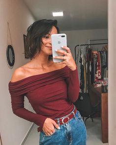 Casual Chic, One Shoulder Blouse, Strapless Top, Mom Jeans, Podcast, Hair Cuts, Mirror Selfie, Tank Tops