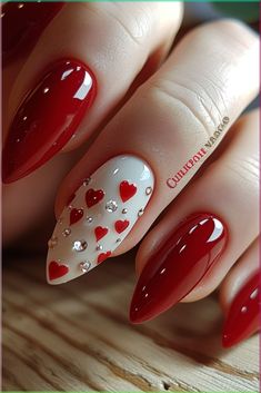 Easy marble Nail Design idea at home | spring Nails 2024 #summernails #summervibes #nailart #spring Unusual Valentines Day Nails, Feb Nails Valentines Day Almond, Black Red Valentines Nails, Trendy Valentines Day Nails 2024, Red And White Valentines Day Nails, Red Valentines Nails Acrylic, Glitter Valentines Nails, Red Valentine Nails, Valentines Nails Red