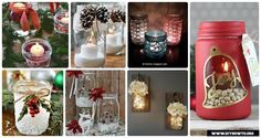 many different pictures with candles and decorations