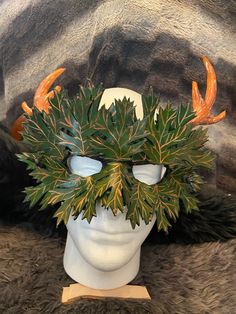 Embrace your primal desires and delve deep into the mystery of the forest with this handmade leather mask.  Whether for cosplay, LARP, or ritual use, this mask will help you embody the spirit of of the woods. Forest Mask, Garden Outfit, Costume Masks, Leather Mask, Gardening Outfit, Costume Mask, Star Lord, Enchanted Garden, Leather Cuffs