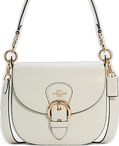 White Shoulder Bag With Metal Hardware, White Crossbody Bag With Metal Hardware, White Shoulder Bag With Silver-tone Hardware For Office, Designer White Bags With Metal Hardware, White Everyday Bags With Metal Hardware, White Office Bags With Silver-tone Hardware, White Bags With Metal Hardware For Everyday Use, White Shoulder Bag With Metal Hardware For Everyday, White Top Handle Shoulder Bag With Metal Hardware