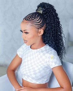 Straight Up Hairstyles, Ghana Braid Styles, Styles Ponytail, Hair Braid Designs, Ghana Braids Hairstyles, Micro Braids Hairstyles, High Ponytail Hairstyles, Ghana Braids