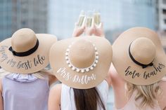 Custom White Pom Pom Floppy Beach Hat – Sprinkled With Pink Destination Wedding Bridesmaid Gifts, Bridesmaid Gifts Beach Wedding, Bachelorette Hats, Beach Wedding Bridesmaids, Bachelorette Party Beach, Beach Weekend, Beige Hat, Beach Honeymoon