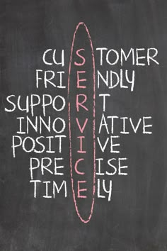 a blackboard with writing on it that says customer, friday, suppo, innotive, pre - use, and time