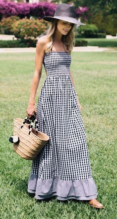 Sukienki Maksi, Stile Casual Chic, Maxi Robes, Skirt Mini, Brunch Outfit, Gingham Dress, Inspired Outfits, Mode Vintage, Mode Inspiration