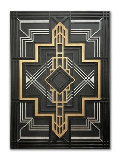 a black and gold art deco tile design