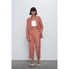 Nwt Zara Pants Women's L Cuffed Viscose Blend Brand New With Tag Measurements Done With Item Laying Flat +-0.5" Tag Size L Inseam 24.5" Waist 31" High-waisted Summer Office Pantsuit, Summer High Waist Office Pantsuit, High Waist Summer Pantsuit For Office, Casual Summer Office Pants, Spring Office Pantsuit With Ankle-length Pants, Summer High-waisted Pantsuit For Office, Zara Summer Office Pants, Casual Wide-leg Fall Pantsuit, Casual Fall Wide-leg Pantsuit