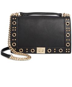 in stock Chic Satchel Bag With Hardware Details, Chic Satchel Bag With Hardware, Chic Black Satchel With Brass Hardware, Black Rectangular Bag With Brass Hardware, Chic Black Bag With Hardware Details, Chic Black Bag With Brass Hardware, Chic Black Bags With Brass Hardware, Chic Crossbody Bags With Hardware Details, Formal Black Shoulder Bag With Hardware