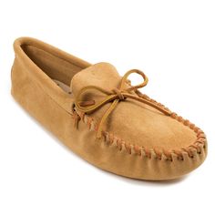 Step into a soft, almost barefoot feel in these timeless moccasins. Made by hand from soft and supple suede, these men’s moccasins melt onto your feet. Distinctive softsole bottoms help you walk softly, while the rawhide lace keeps these mocs in place. Stand out in our distinctive footwear. Size: 10. Gender: male. Age Group: adult. Pattern: Solid. Material: leather. Moccasin Slippers, Moccasins Mens, Moccasins Slippers, Quilted Sham, Round Toe Heels, Suede Shoes, Soft Suede, Leather And Lace, Traditional Design