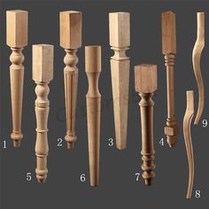 the different types of wooden balconies are shown in this image, with numbers and measurements