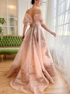 Rose Quartz Gown | Teuta Matoshi Teuta Matoshi Dresses, Matoshi Dress, Blush Wedding Gown, Teuta Matoshi, Gowns Elegant, Champagne Dress, Rose Champagne, Dream Dresses, Evening Gowns Elegant