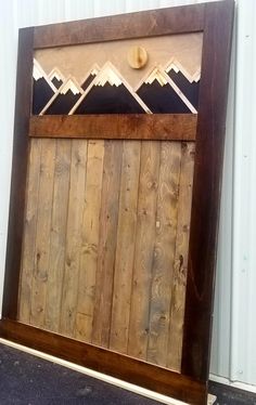 Mountain Scape Lodge Barn Door - Custom Barn Door - Unique Barn Doors - XL Barn Doors Exterior Barn Door Hardware, Wood Barn Doors, Craftsman Style Doors, Mountain Scape, Custom Barn Doors, Bifold Barn Doors, Wood Barn Door, Pine Doors, Interior Sliding Barn Doors